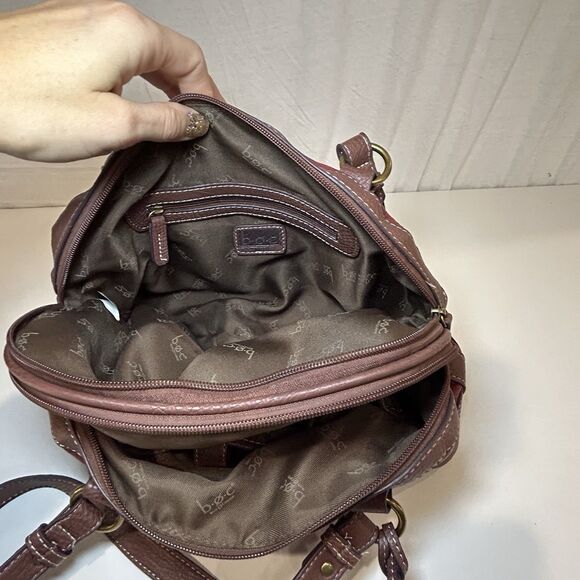 B.O.C. Born Concept Shoulder Bag Purse Red Brown Double Strap USB Charger - Picture 9 of 11